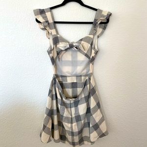 Plaid Backless Summer Dress